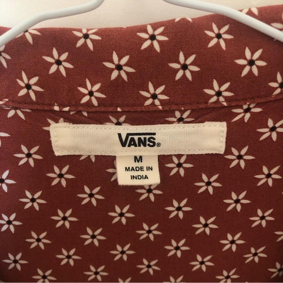Vans | Red and White Floral Button Up Shirt - Picture 5 of 5